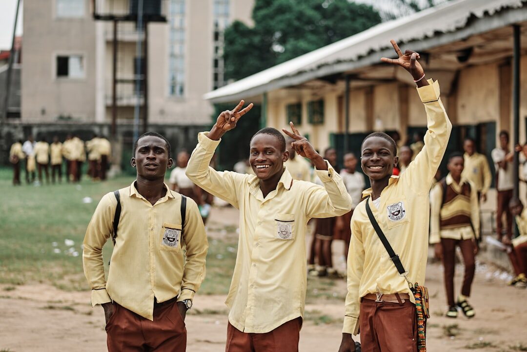 Group of happy students after training